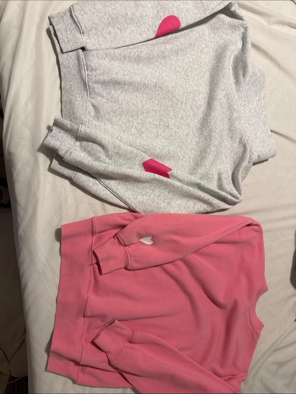 Girls' Gray Quarter-Zip Sweatshirt with Pink Heart Accents and pink sweatshirt